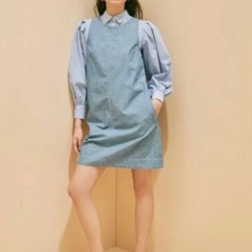 NWT- JCrew Button-back chambray shift dress (OBO)